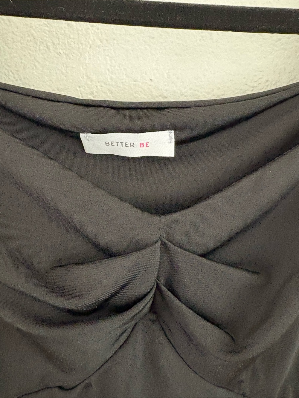 Better Be black long-sleeve mini dress sweetheart neckline gathered bust detail - Picture 5 of 5